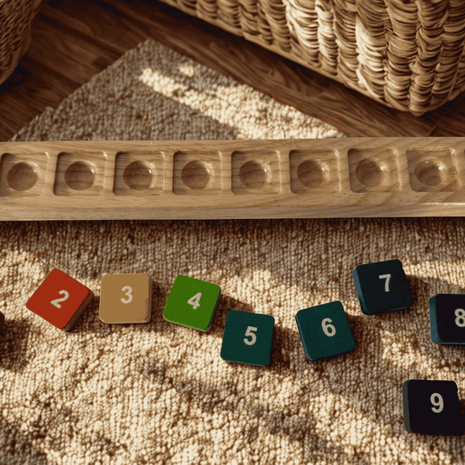 Ten Frame Counting Tray + 10 Number Tiles