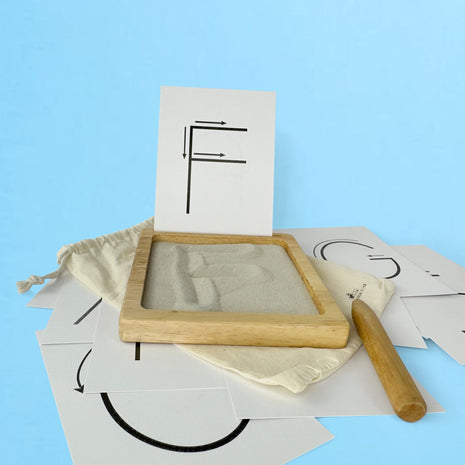 Tactile Sand Writing Tray Kit + Alphabet Flashcards - Pint Sized Toys